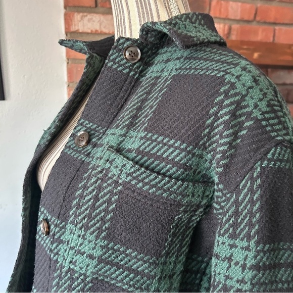 NWT Madewell Flannel Boxy Shirt-Jacket in Green Plaid Sz XS - Picture 7 of 11